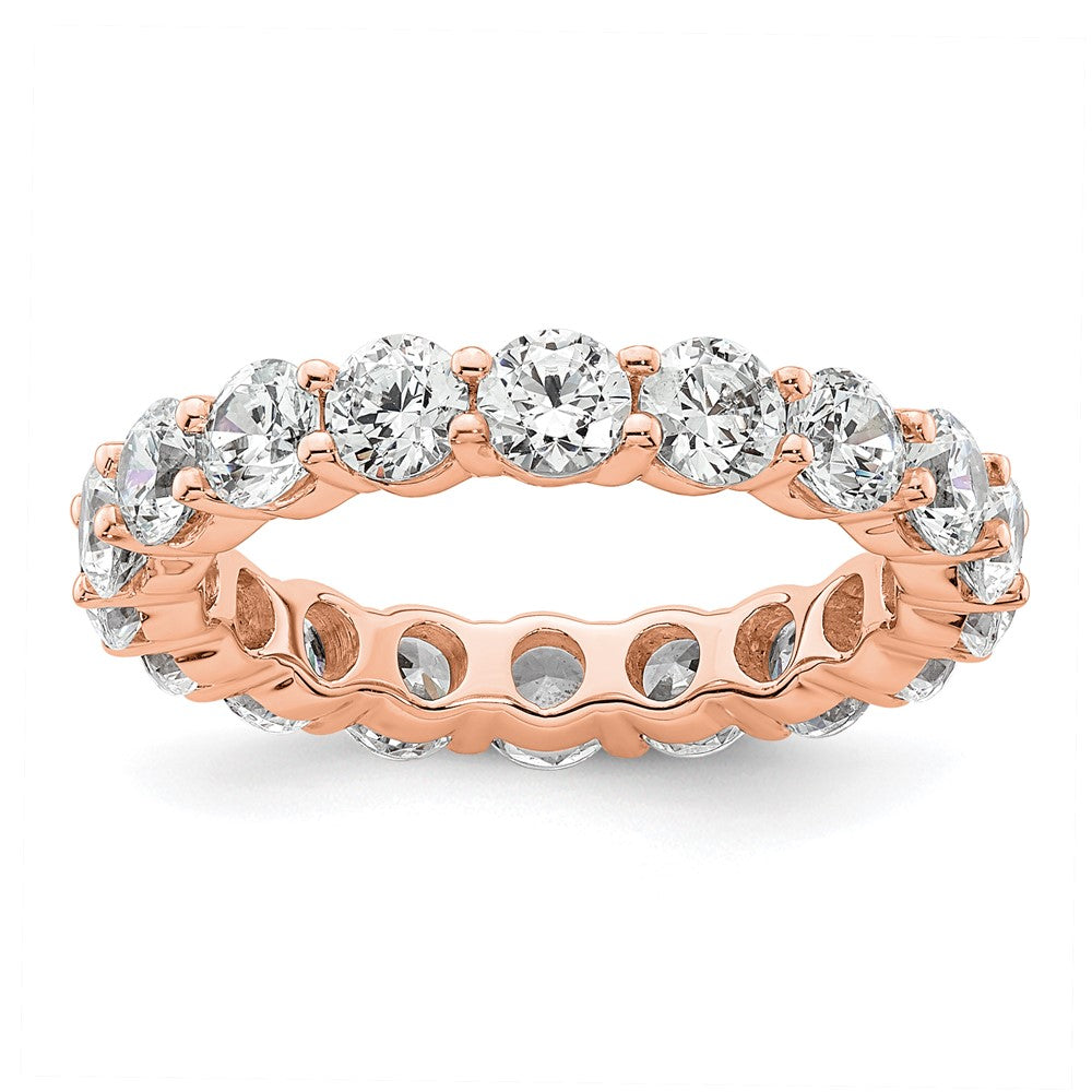 14k Rose Gold Polished Shared Prong 3 carat Diamond Complete Eternity Band