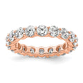 14k Rose Gold Polished Shared Prong 3 carat Diamond Complete Eternity Band