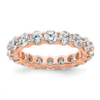 14k Rose Gold Polished Shared Prong 3 carat Diamond Complete Eternity Band