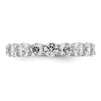 14k White Gold Polished Shared Prong 3 carat Diamond Complete Eternity Band