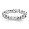 14k White Gold Polished Shared Prong 3 carat Diamond Complete Eternity Band