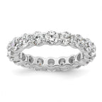 14k White Gold Polished Shared Prong 3 carat Diamond Complete Eternity Band