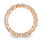 14k Rose Gold Polished Shared Prong 3 carat Diamond Complete Eternity Band