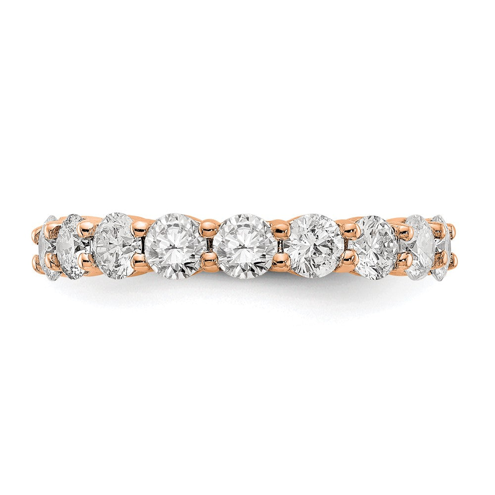14k Rose Gold Polished Shared Prong 3 carat Diamond Complete Eternity Band