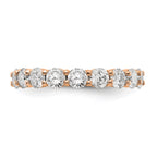 14k Rose Gold Polished Shared Prong 3 carat Diamond Complete Eternity Band