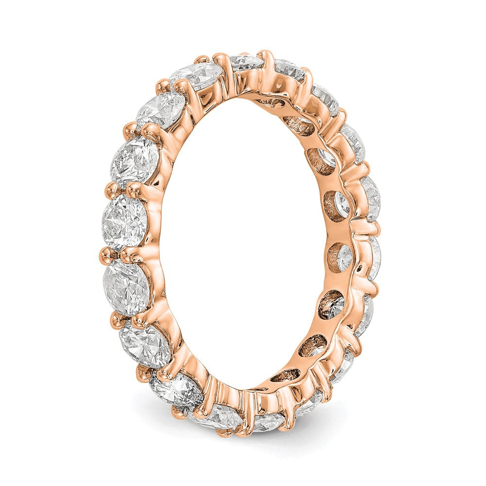 14k Rose Gold Polished Shared Prong 3 carat Diamond Complete Eternity Band