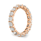 14k Rose Gold Polished Shared Prong 3 carat Diamond Complete Eternity Band