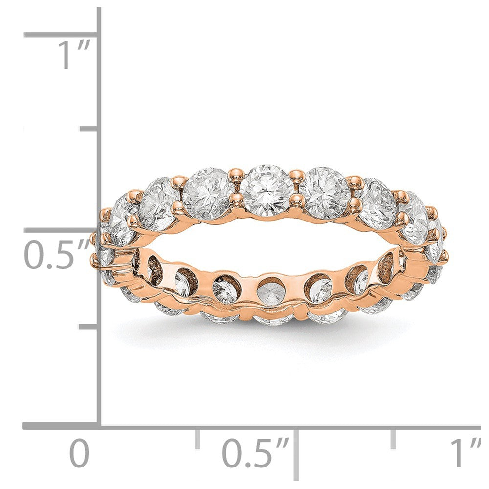 14k Rose Gold Polished Shared Prong 3 carat Diamond Complete Eternity Band
