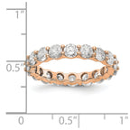 14k Rose Gold Polished Shared Prong 3 carat Diamond Complete Eternity Band