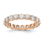 14k Rose Gold Polished Shared Prong 3 carat Diamond Complete Eternity Band