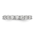 14k White Gold Polished Shared Prong 3 carat Diamond Complete Eternity Band