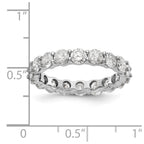 14k White Gold Polished Shared Prong 3 carat Diamond Complete Eternity Band