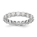 14k White Gold Polished Shared Prong 3 carat Diamond Complete Eternity Band