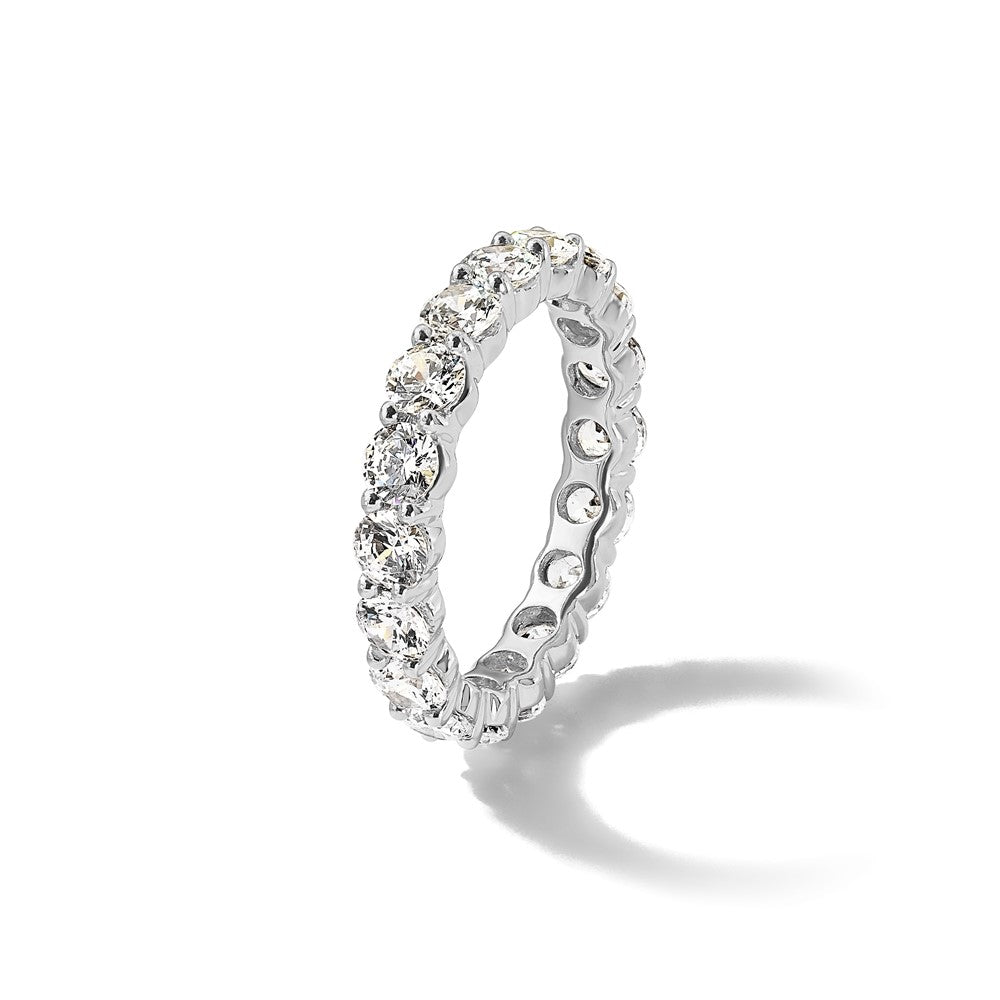 14k White Gold Polished Shared Prong 3 carat Diamond Complete Eternity Band