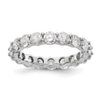 14k White Gold Polished Shared Prong 3 carat Diamond Complete Eternity Band