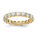 14k Polished Shared Prong 3 carat Diamond Complete Eternity Band