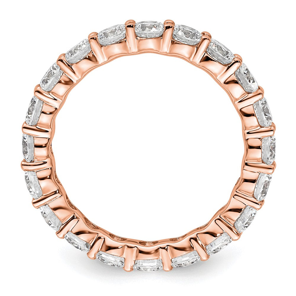 14k Rose Gold Polished Shared Prong 3 carat Diamond Complete Eternity Band