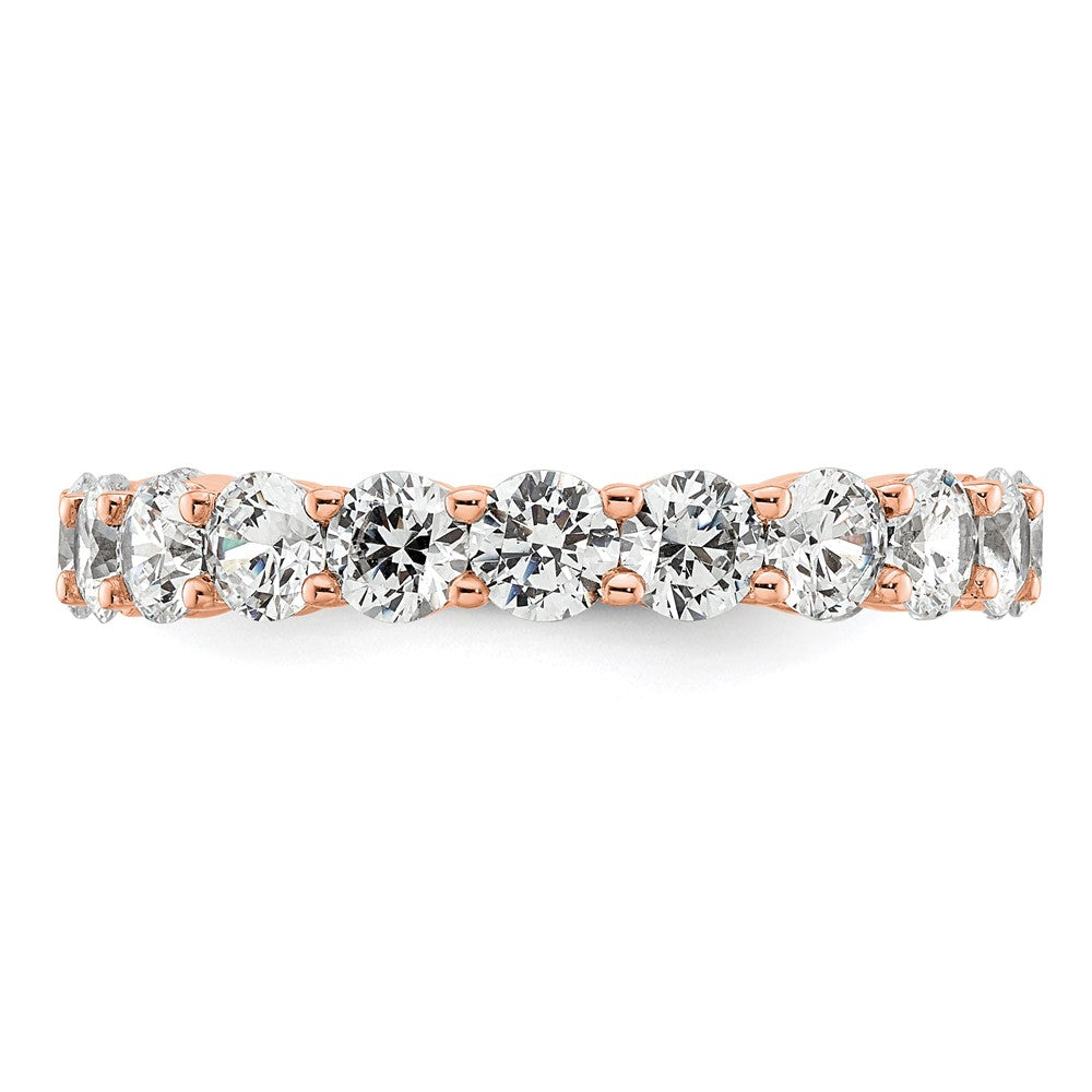 14k Rose Gold Polished Shared Prong 3 carat Diamond Complete Eternity Band