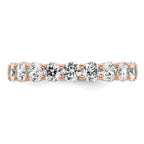 14k Rose Gold Polished Shared Prong 3 carat Diamond Complete Eternity Band