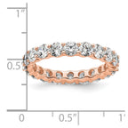 14k Rose Gold Polished Shared Prong 3 carat Diamond Complete Eternity Band