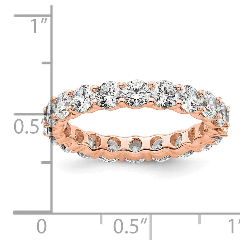 14k Rose Gold Polished Shared Prong 3 carat Diamond Complete Eternity Band