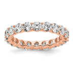 14k Rose Gold Polished Shared Prong 3 carat Diamond Complete Eternity Band