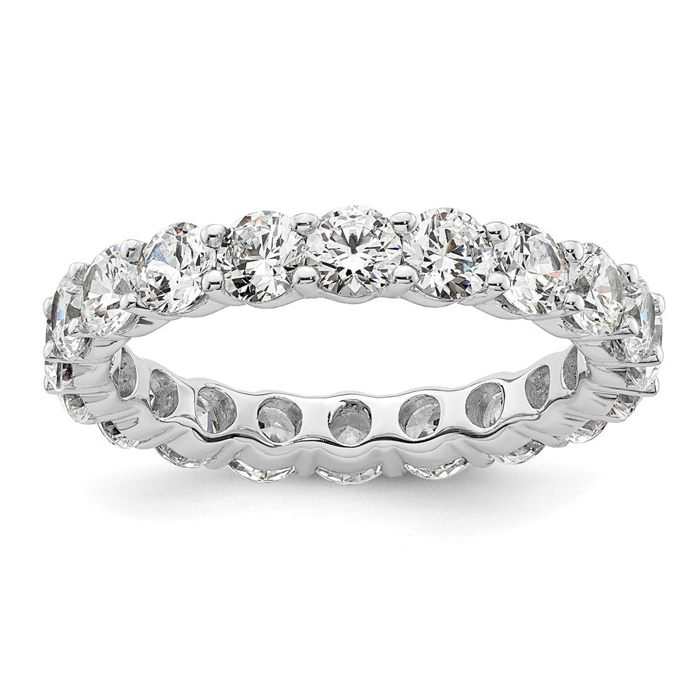14k White Gold Polished Shared Prong 3 carat Diamond Complete Eternity Band