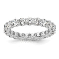 14k White Gold Polished Shared Prong 3 carat Diamond Complete Eternity Band