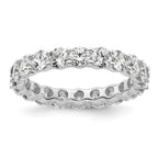 14k White Gold Polished Shared Prong 3 carat Diamond Complete Eternity Band