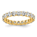 14k Polished Shared Prong 3 carat Diamond Complete Eternity Band