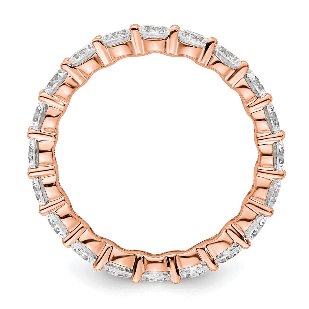 14k Rose Gold Polished Shared Prong 3 carat Diamond Complete Eternity Band
