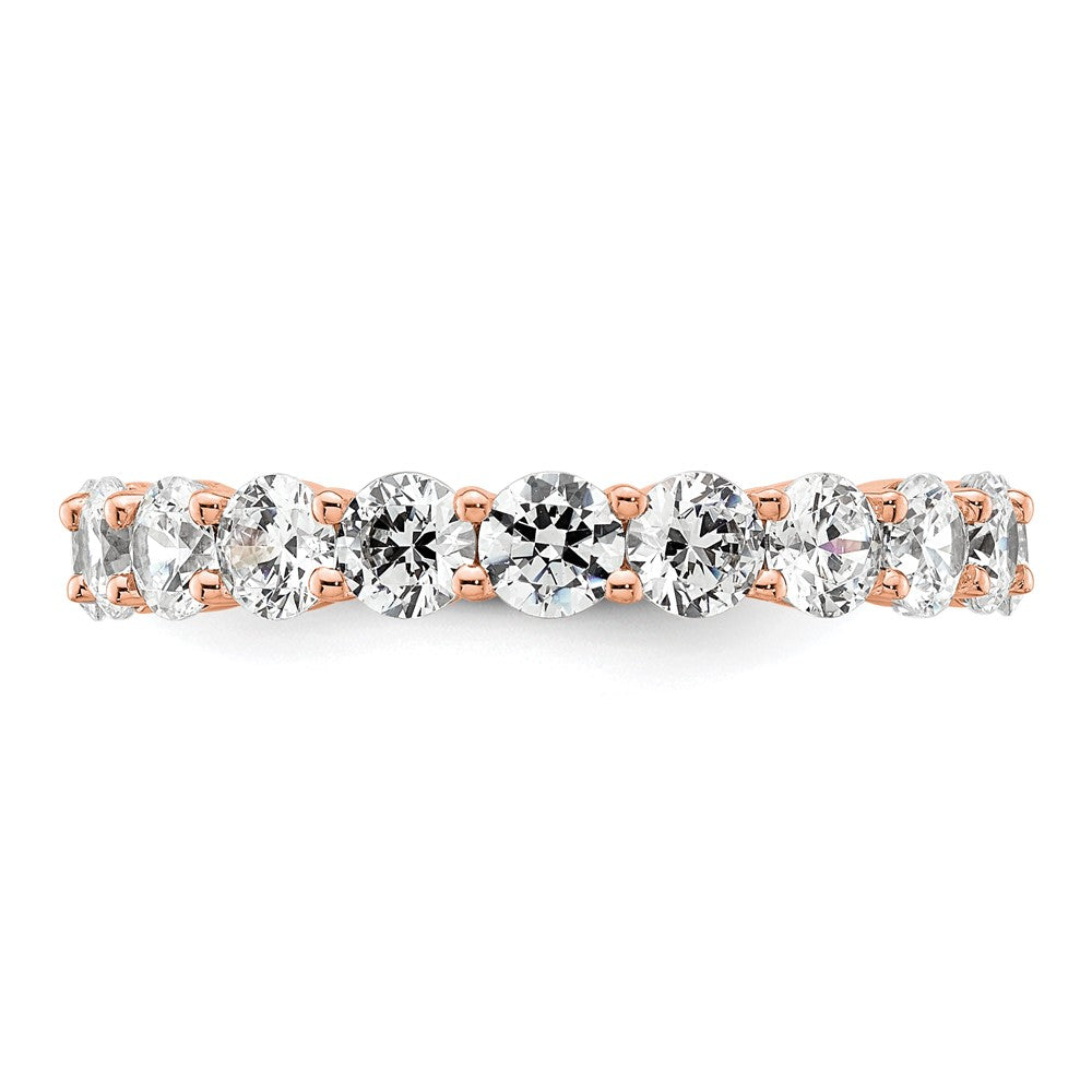 14k Rose Gold Polished Shared Prong 3 carat Diamond Complete Eternity Band