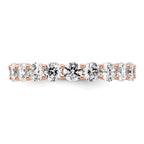 14k Rose Gold Polished Shared Prong 3 carat Diamond Complete Eternity Band