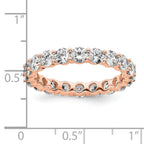 14k Rose Gold Polished Shared Prong 3 carat Diamond Complete Eternity Band