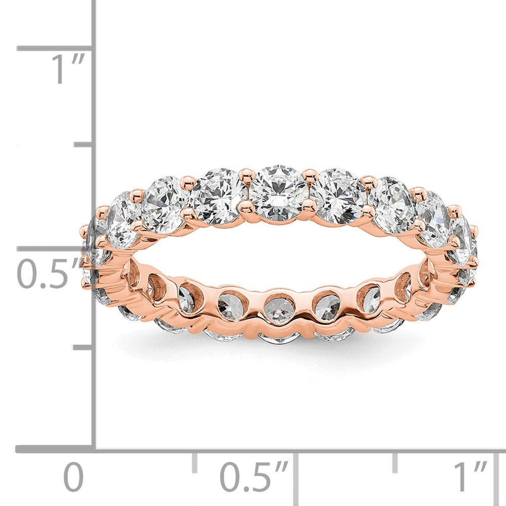 14k Rose Gold Polished Shared Prong 3 carat Diamond Complete Eternity Band