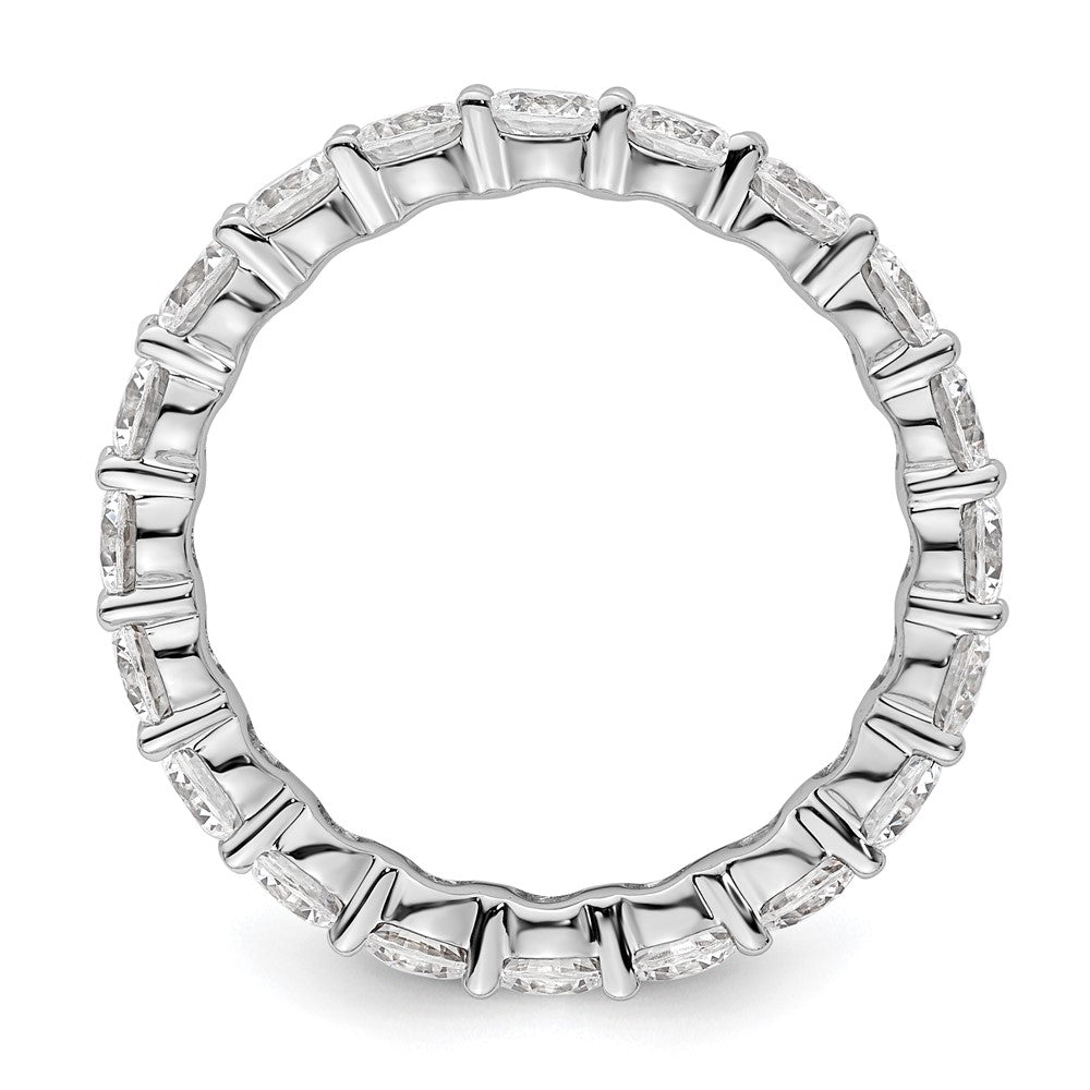 14k White Gold Polished Shared Prong 3 carat Diamond Complete Eternity Band