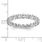 14k White Gold Polished Shared Prong 3 carat Diamond Complete Eternity Band