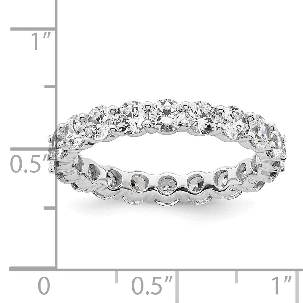 14k White Gold Polished Shared Prong 3 carat Diamond Complete Eternity Band