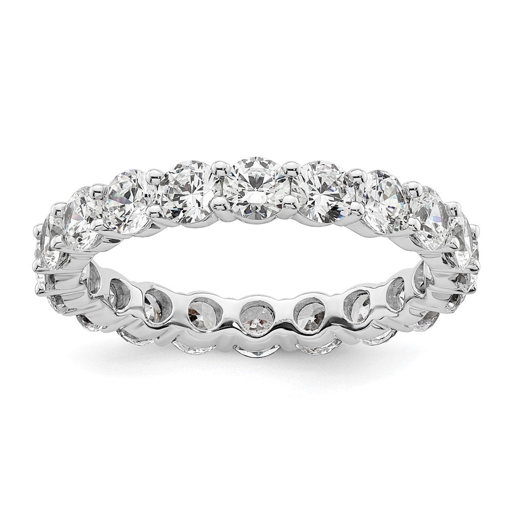 14k White Gold Polished Shared Prong 3 carat Diamond Complete Eternity Band