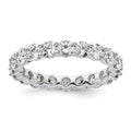 14k White Gold Polished Shared Prong 3 carat Diamond Complete Eternity Band
