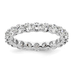 14k White Gold Polished Shared Prong 3 carat Diamond Complete Eternity Band