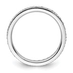 14k White Gold Polished Vintage 1/2 carat Diamond Complete Eternity Band