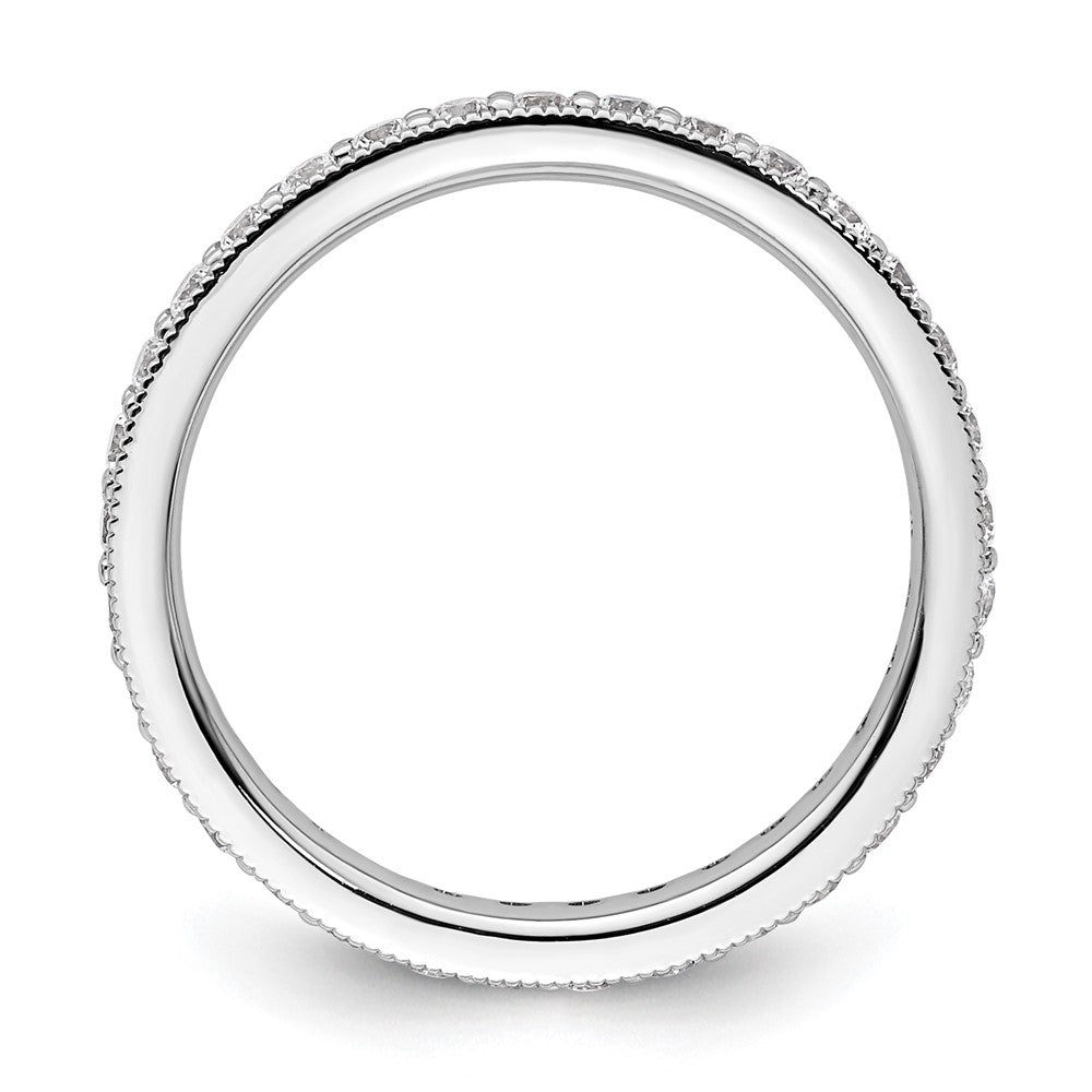 14k White Gold Polished Vintage 1/2 carat Diamond Complete Eternity Band