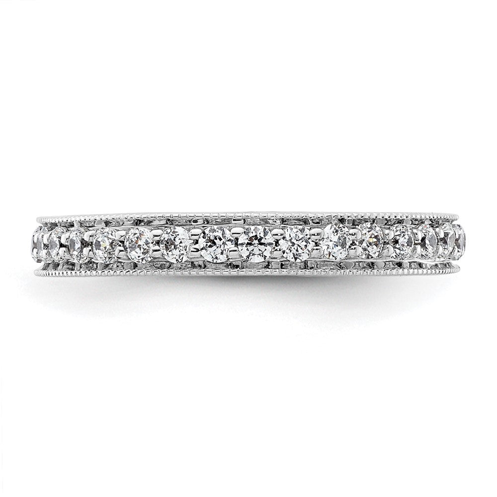 14k White Gold Polished Vintage 1/2 carat Diamond Complete Eternity Band