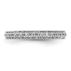 14k White Gold Polished Vintage 1/2 carat Diamond Complete Eternity Band