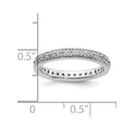 14k White Gold Polished Vintage 1/2 carat Diamond Complete Eternity Band