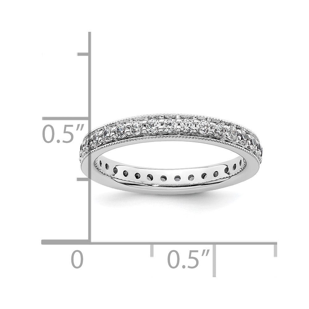 14k White Gold Polished Vintage 1/2 carat Diamond Complete Eternity Band