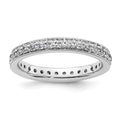 14k White Gold Polished Vintage 1/2 carat Diamond Complete Eternity Band