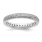14k White Gold Polished Vintage 1/2 carat Diamond Complete Eternity Band