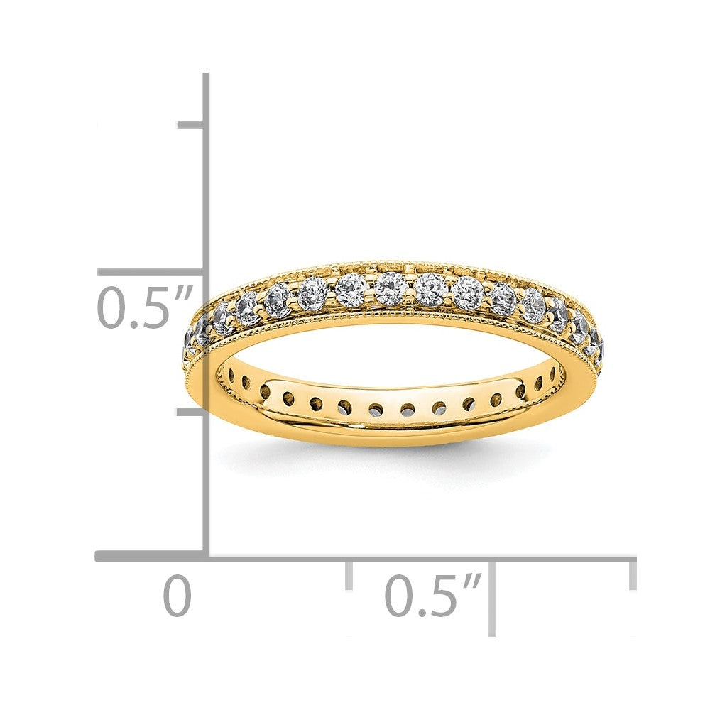 14k Polished Vintage 1/2 carat Diamond Complete Eternity Band